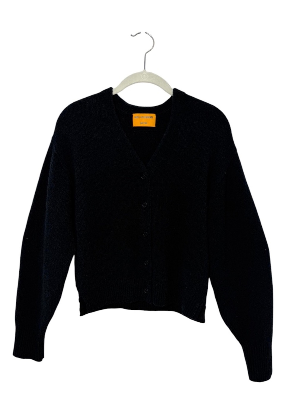 Guest In Residence Boucle Collegiate Cardigan XS Black Organic Cotton